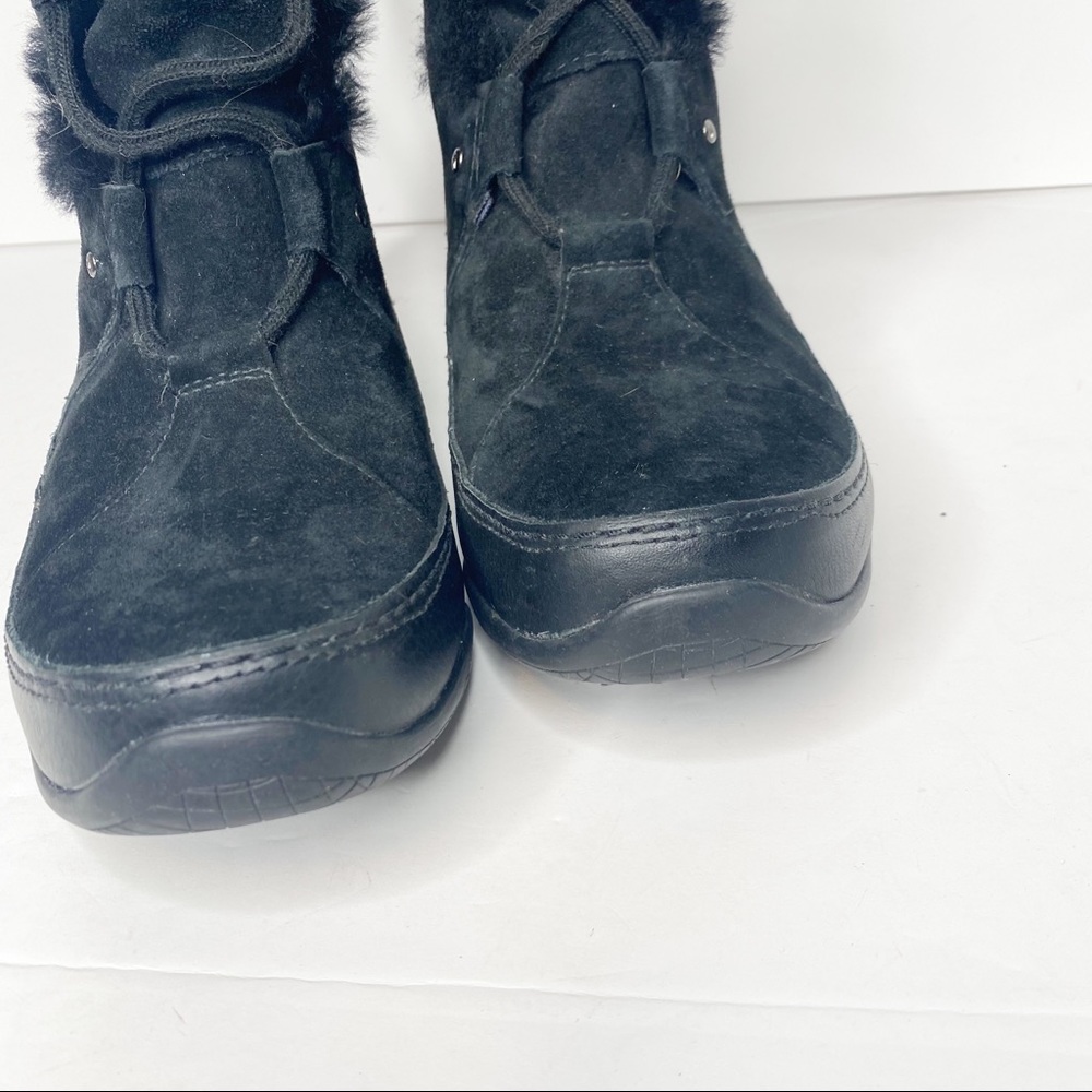 The North Face Abby III Waterproof Snow Boots Black Faux Fur Suede 8.5 - Picture 3 of 13